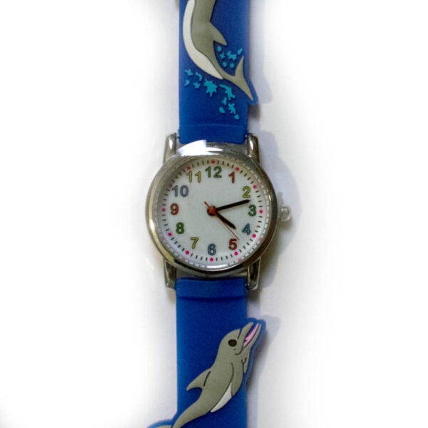 ceas albastru delfini